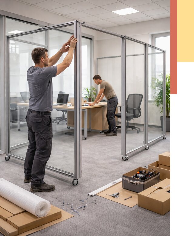 Мобильные офисные перегородки в Богородицке от 13358 руб. — установка под ключ | ОТДЕЛОЧНИК-Бгд