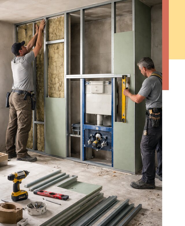 Установка сантехнических перегородок в Богородицке от 9083 руб. | ОТДЕЛОЧНИК-Бгд