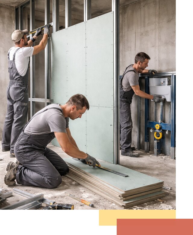 Монтаж и ремонт сантехнических перегородок в Богородицке