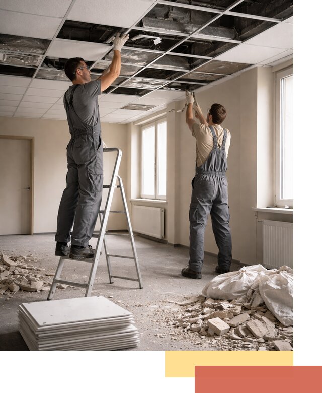 Демонтаж потолков Армстронг профессионально в Богородицке