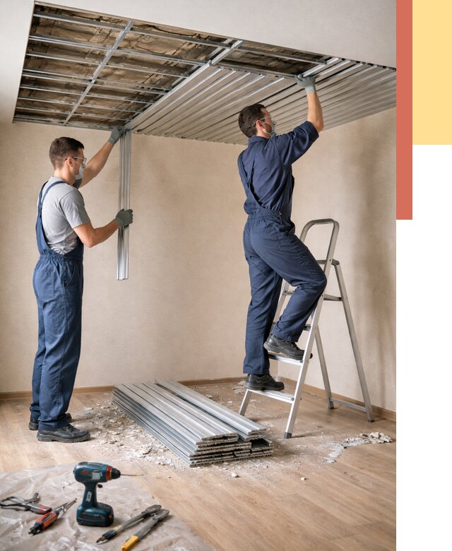 Демонтаж реечного потолка в Богородицке от 4809 руб. быстро и недорого | ОТДЕЛОЧНИК-Бгд