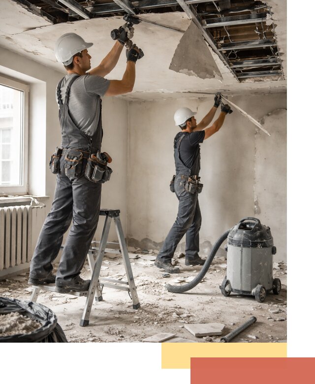 Демонтаж гипсокартонного потолка в Богородицке быстро и аккуратно