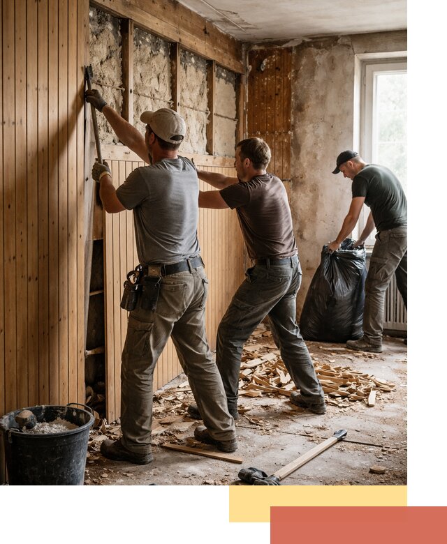 Демонтаж вагонки и вывоз материалов в Богородицке