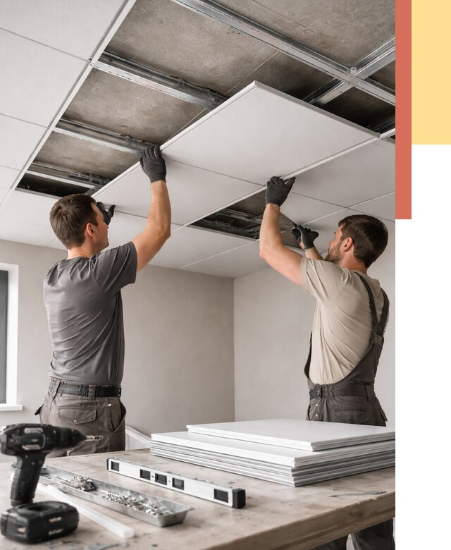 Монтаж кассетного потолка в Богородицке от 4809 руб/м2 — установка и сборка | ОТДЕЛОЧНИК-Бгд