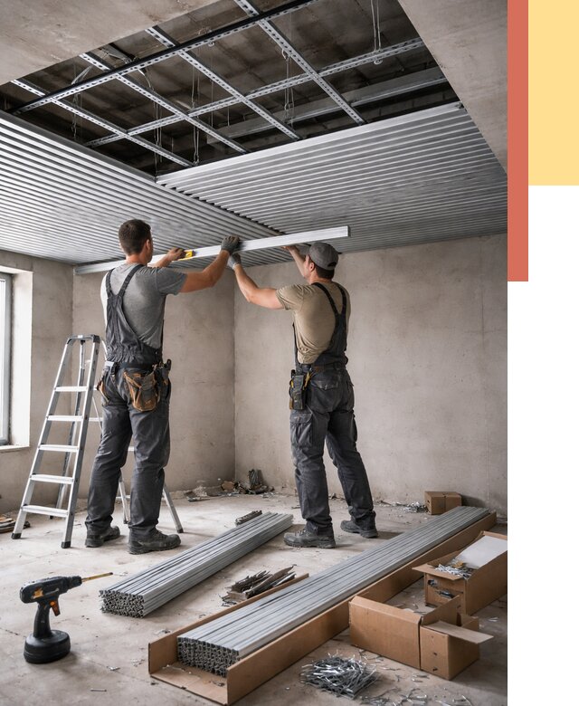 Монтаж реечного потолка в Богородицке от 4809 руб. под ключ | ОТДЕЛОЧНИК-Бгд