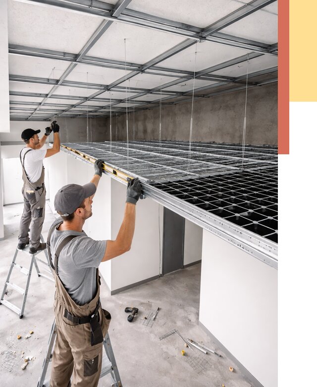 Монтаж потолка грильято в Богородицке от 481 руб./м² — быстрая сборка под ключ | ОТДЕЛОЧНИК-Бгд