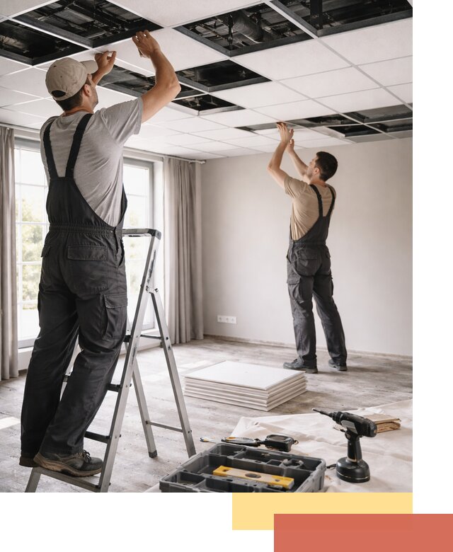 Замена плит подвесного потолка в Богородицке быстро и качественно