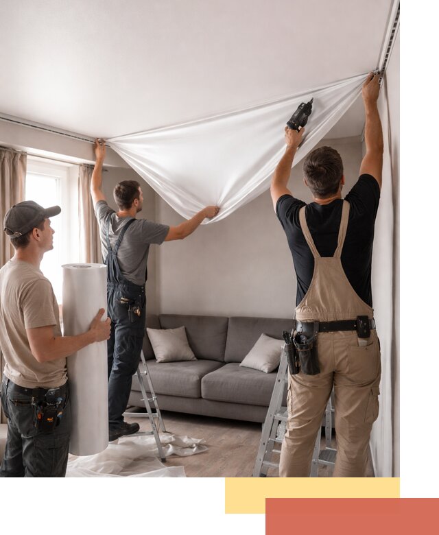 Монтаж сатинового натяжного потолка в Богородицке качественно и быстро