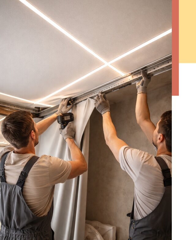 Монтаж натяжного потолка со световыми линиями в Богородицке от 1282 руб. | ОТДЕЛОЧНИК-Бгд