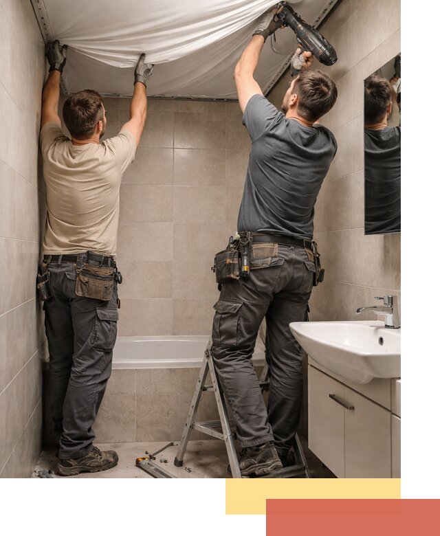 Монтаж натяжного потолка в ванной в Богородицке быстро и качественно