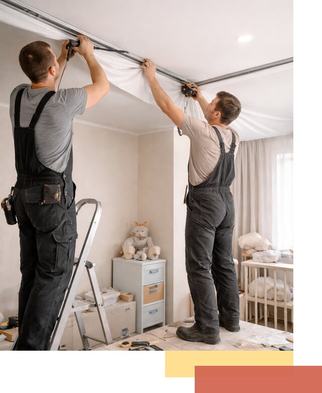 Монтаж натяжного потолка в детской комнате в Богородицке