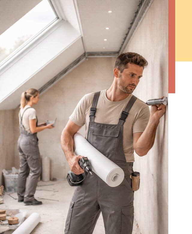 Монтаж натяжного потолка на мансарде в Богородицке от 3740 руб. | ОТДЕЛОЧНИК-Бгд