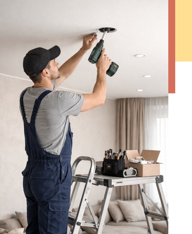 Установка и монтаж точечных светильников в натяжной потолок в Богородицке от 1923 руб. | ОТДЕЛОЧНИК-Бгд