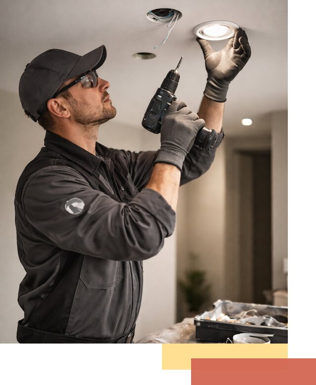 Установка точечных светильников в натяжной потолок в Богородицке