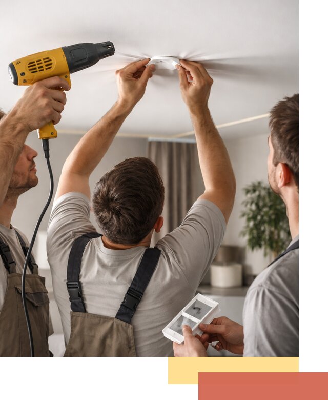 Ремонт прокола полотна натяжного потолка в Богородицке