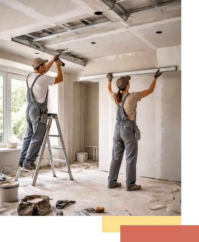 Монтаж многоуровневого потолка из гипсокартона в Богородицке