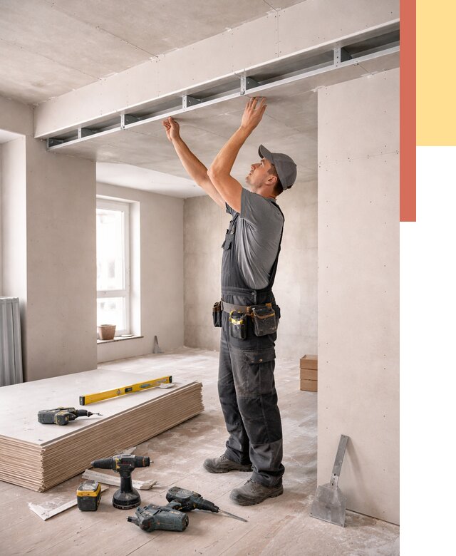 Потолок из гипсокартона с нишей в Богородицке от 1336 руб. под ключ | ОТДЕЛОЧНИК-Бгд