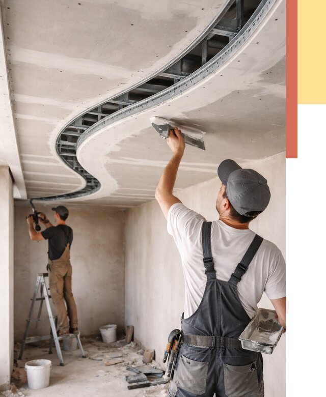 Криволинейный потолок из гипсокартона в Богородицке от 2244 руб./м2 | ОТДЕЛОЧНИК-Бгд