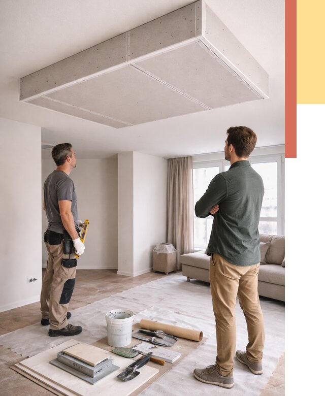 Короб на потолке из гипсокартона в Богородицке от 2351 руб. — монтаж и услуги под ключ | ОТДЕЛОЧНИК-Бгд