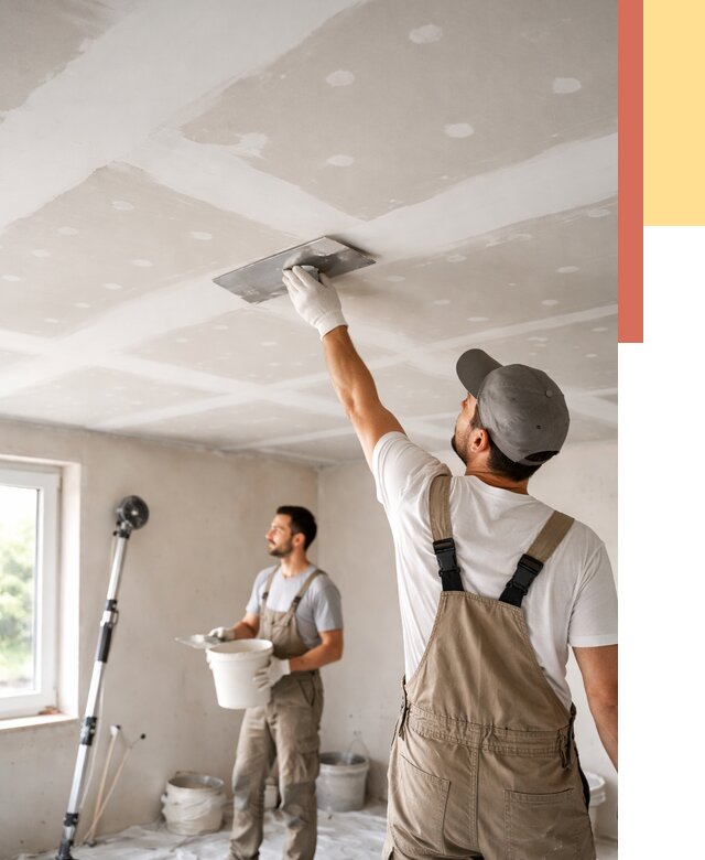 Шпаклевка потолка из гипсокартона в Богородицке от 3420 руб./м2 — услуги под ключ | ОТДЕЛОЧНИК-Бгд