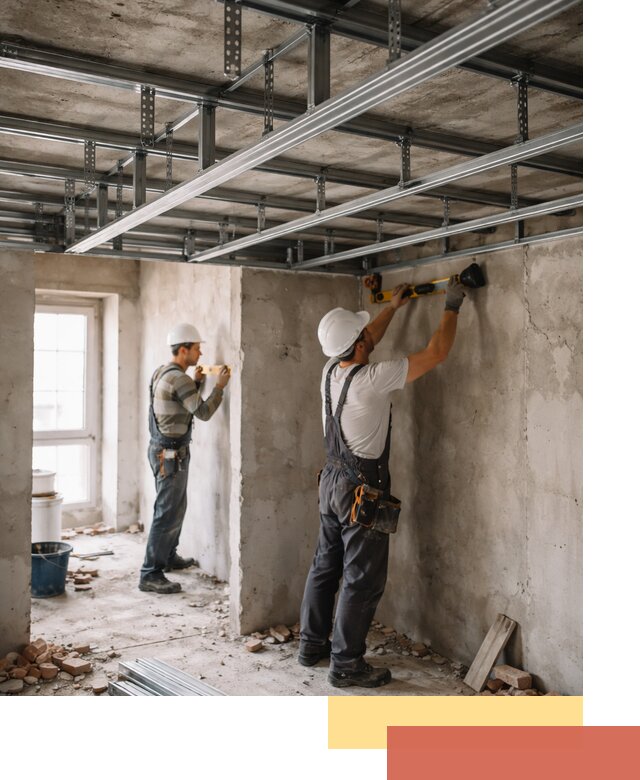 Монтаж каркаса потолка из профильного профиля в Богородицке