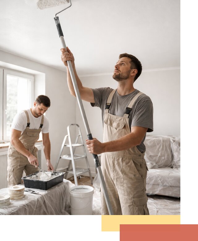 Покраска потолка водоэмульсионной краской в Богородицке