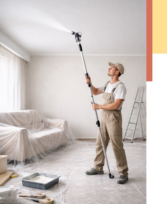 Покраска потолка краскопультом в Богородицке от 4809 руб. быстро и недорого | ОТДЕЛОЧНИК-Бгд